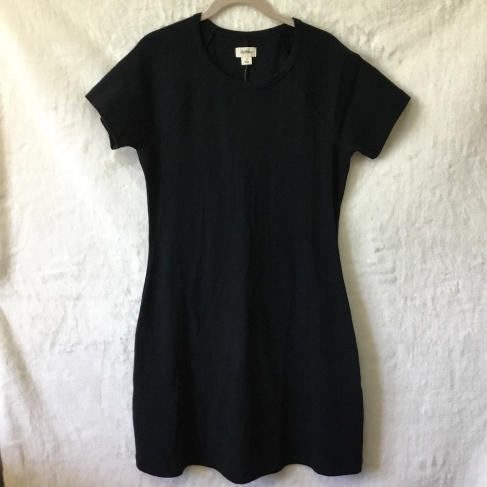 UpWest Black Short-Sleeve Mini Dress